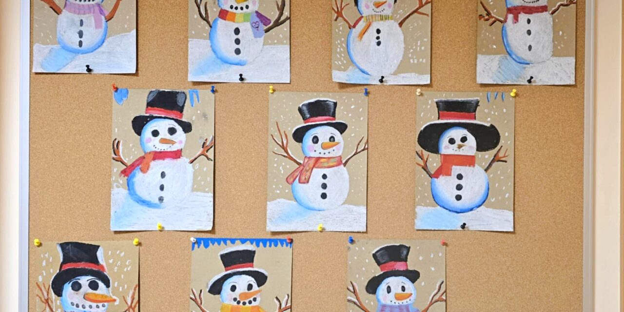 Zima również na zajęciach plastycznych