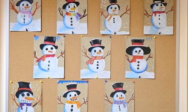 Zima również na zajęciach plastycznych